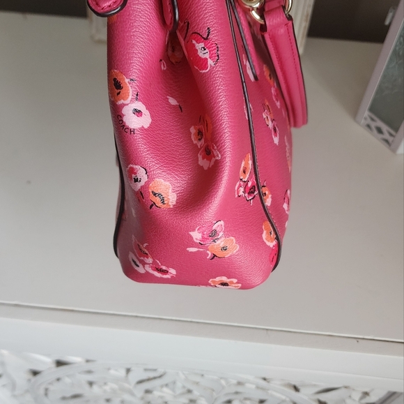 COPY - Coach Mini Christie Carryall Pink Floral Women's Bag EUC - Picture 4 of 12